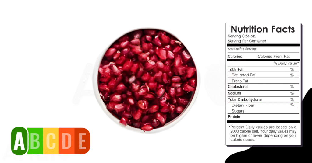 Pomegranate Seed nutrition table and nutrition facts.