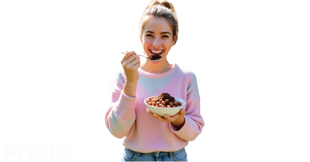 A person eating hazelnuts for weight loss.