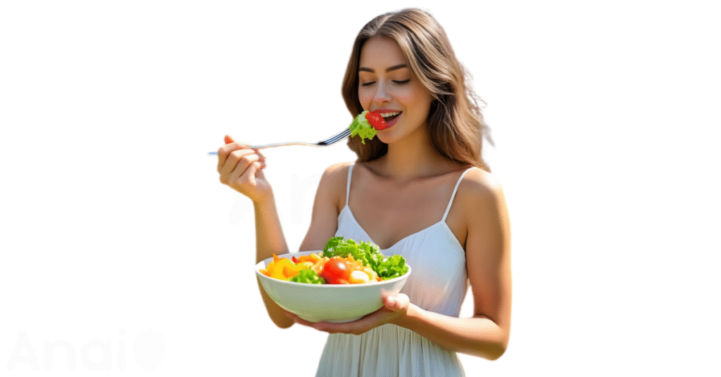 A person eating marula oil for weight loss.