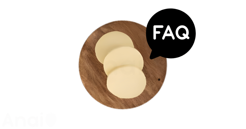 A pic of fresh mozzarella cheese next to a black banner for mozzarella cheese nutrition FAQs.