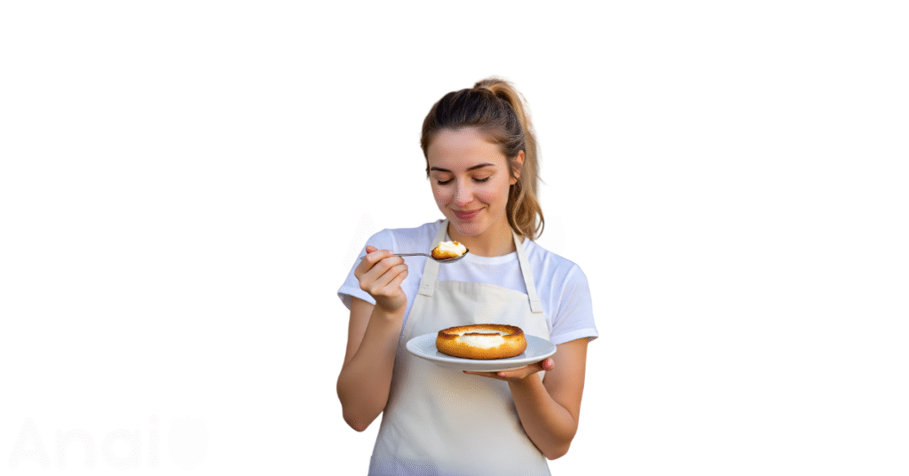 A person eating mozzarella cheese for weight loss.