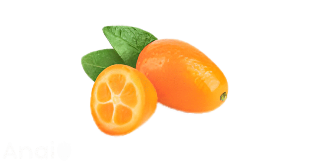 A close-up picture of kumquats related to kumquat nutrition facts, in white background.