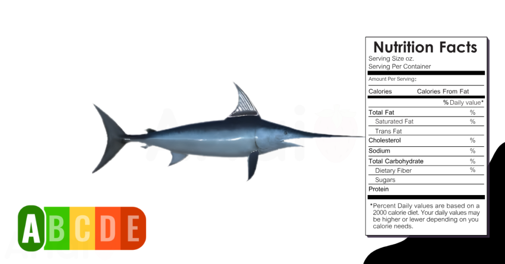 Swordfish nutrition table and nutrition facts.